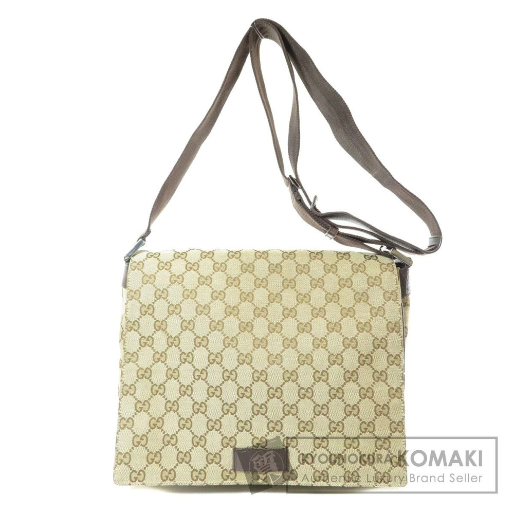 Gucci GG pattern messenger bag flap adjustable brown